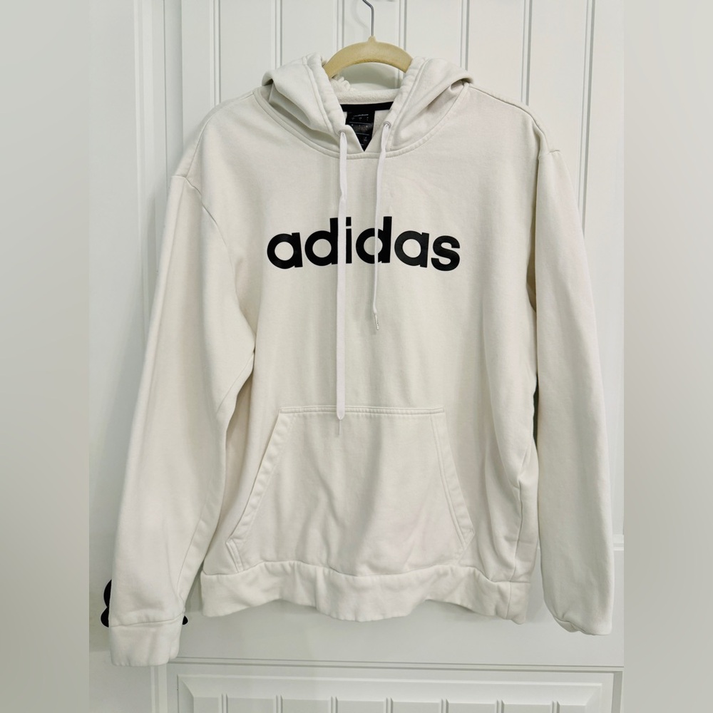 Adidas White and Black Hoodie size large